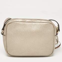 Pre Owned Gucci Beige Leather Small Soho Disco Crossbody Bag