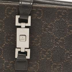 Gucci Dark Brown GG Canvas and Leather Jackie Continental Wallet