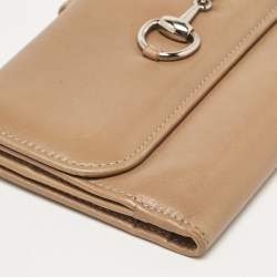 Gucci Brown Leather Horsebit Continental Wallet