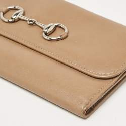 Gucci Brown Leather Horsebit Continental Wallet