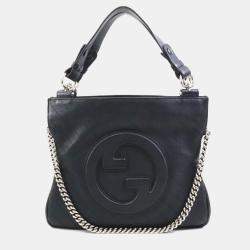 Gucci Black Leather Blondie Small Tote Bag