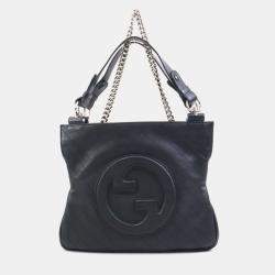 Gucci Black Leather Blondie Small Tote Bag