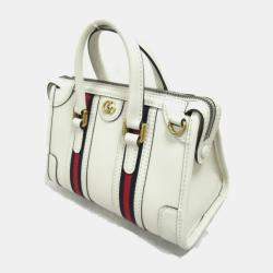 Gucci White leather Mini Top Handle Shoulder Bag