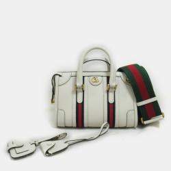 Gucci White leather Mini Top Handle Shoulder Bag