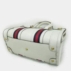 Gucci White leather Mini Top Handle Shoulder Bag