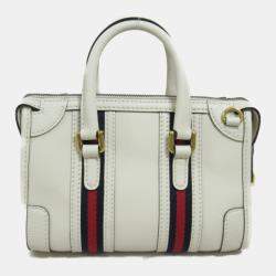 Gucci White leather Mini Top Handle Shoulder Bag