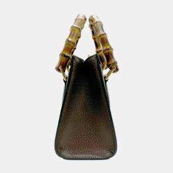 Gucci Brown Canvas Leather Jumbo GG Diana Tote Handbag