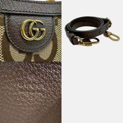 Gucci Brown Canvas Leather Jumbo GG Diana Tote Handbag