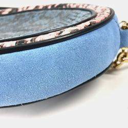 Gucci blue Round Pochette Crossbody Chain Bag