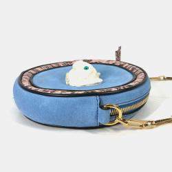 Gucci blue Round Pochette Crossbody Chain Bag