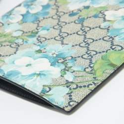 Gucci Blue/Beige GG Supreme Canvas Blooms Zip Pouch