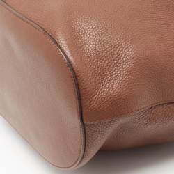 Pre Owned Gucci Dark Brown Leather Lady Tassel Hobo