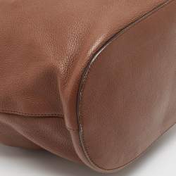 Pre Owned Gucci Dark Brown Leather Lady Tassel Hobo