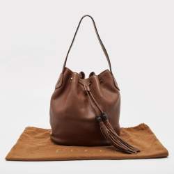 Pre Owned Gucci Dark Brown Leather Lady Tassel Hobo