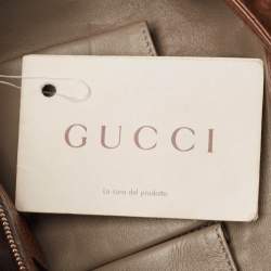Pre Owned Gucci Dark Brown Leather Lady Tassel Hobo