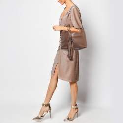Pre Owned Gucci Dark Brown Leather Lady Tassel Hobo