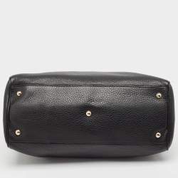 Pre Owned Gucci Black Leather Medium Bamboo Shopper Tote