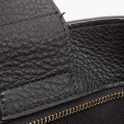 Pre Owned Gucci Black Leather Medium Bamboo Shopper Tote