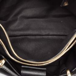 Pre Owned Gucci Black Leather Medium Bamboo Shopper Tote
