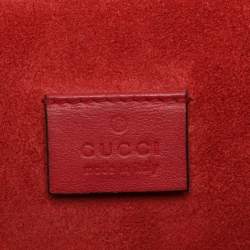Pre Owned Gucci Beige/Red GG SupremeCanvas and Suede Small Dionysus Shoulder Bag