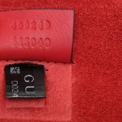 Pre Owned Gucci Beige/Red GG SupremeCanvas and Suede Small Dionysus Shoulder Bag