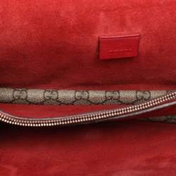 Pre Owned Gucci Beige/Red GG SupremeCanvas and Suede Small Dionysus Shoulder Bag