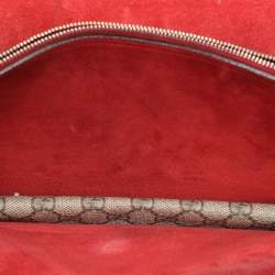 Pre Owned Gucci Beige/Red GG SupremeCanvas and Suede Small Dionysus Shoulder Bag