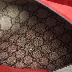 Pre Owned Gucci Beige/Red GG SupremeCanvas and Suede Small Dionysus Shoulder Bag
