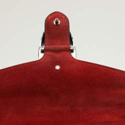 Pre Owned Gucci Beige/Red GG SupremeCanvas and Suede Small Dionysus Shoulder Bag