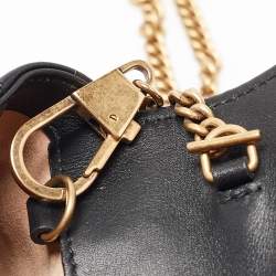 Pre Owned Gucci Black Matelassé Leather Super Mini GG Marmont Shoulder Bag