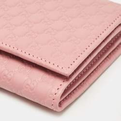 Gucci Pink Microguccissima Leather Flap Continental Wallet
