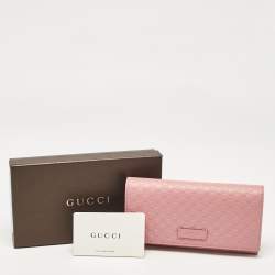 Gucci Pink Microguccissima Leather Flap Continental Wallet