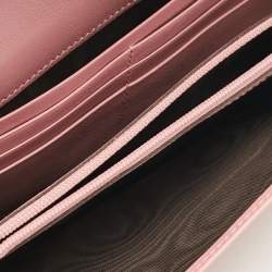Gucci Pink Microguccissima Leather Flap Continental Wallet