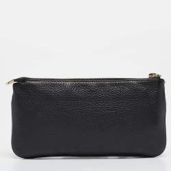 Pre Owned Gucci Black Leather Soho Wristlet Clutch