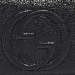 Pre Owned Gucci Black Leather Soho Wristlet Clutch
