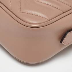 Gucci Dusty Pink Leather GG Marmont Mini Shoulder Bag