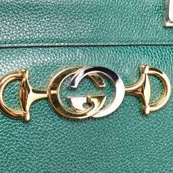 Gucci Green Zumi Leather Medium Top Handle Bag