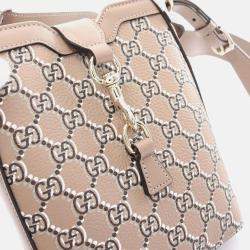 Gucci Beige Leather GG Shadow Bucket Shoulder Bag