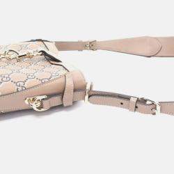 Gucci Beige Leather GG Shadow Bucket Shoulder Bag