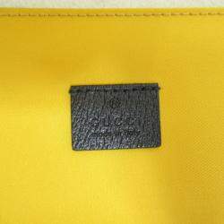 Gucci Yellow Black Leather Nylon GG Off the Grid Long Bag