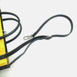 Gucci Yellow Black Leather Nylon GG Off the Grid Long Bag