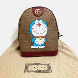 Gucci Beige x Red GG Supreme Backpack