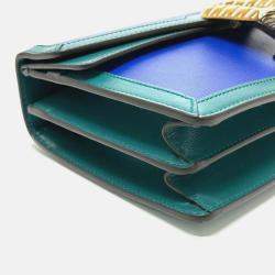 Gucci blue Green Bicolor Chain shoulder bag