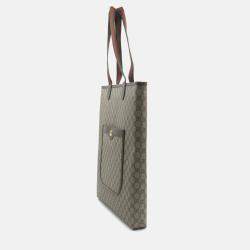 Gucci Beige Brown PVC coated canvas GG Supreme Tote Bag