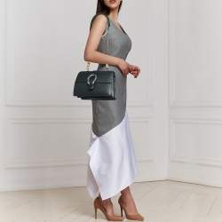 Gucci Black Leather Medium Dionysus Bamboo Top Handle Bag