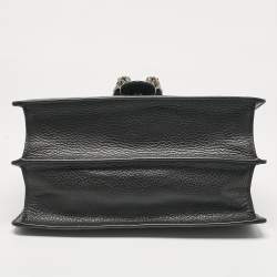 Gucci Black Leather Medium Dionysus Bamboo Top Handle Bag