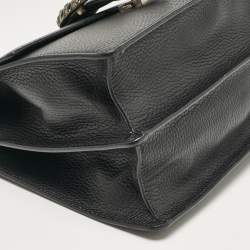 Gucci Black Leather Medium Dionysus Bamboo Top Handle Bag