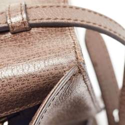 Gucci Brown Leather Medium Bamboo Web Falena Top Handle Bag