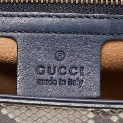 Pre Owned Gucci Tricolor Python Medium Padlock Shoulder Bag