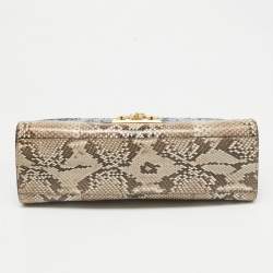 Pre Owned Gucci Tricolor Python Medium Padlock Shoulder Bag
